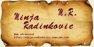 Minja Radinković vizit kartica